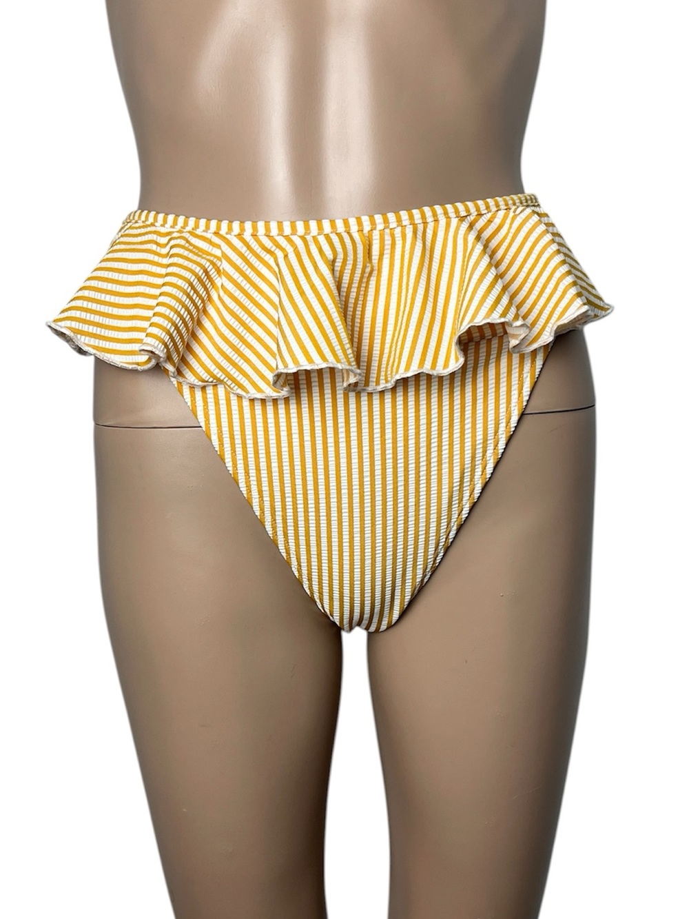 New Montce Canary Stripe Tamarindo Ruffle High-Leg French Cut Bikini Bottom